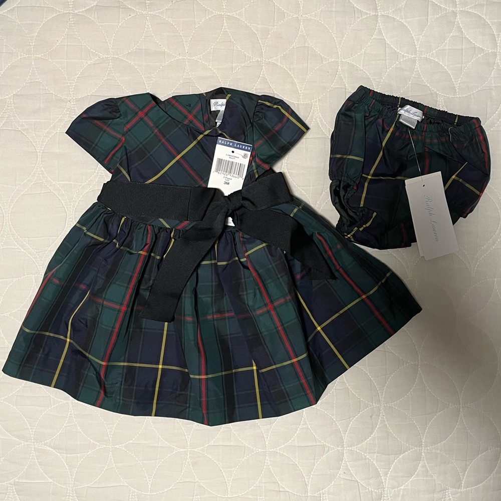 NWT- Ralph Lauren Plaid Fit & Flare Dress & Bloomer